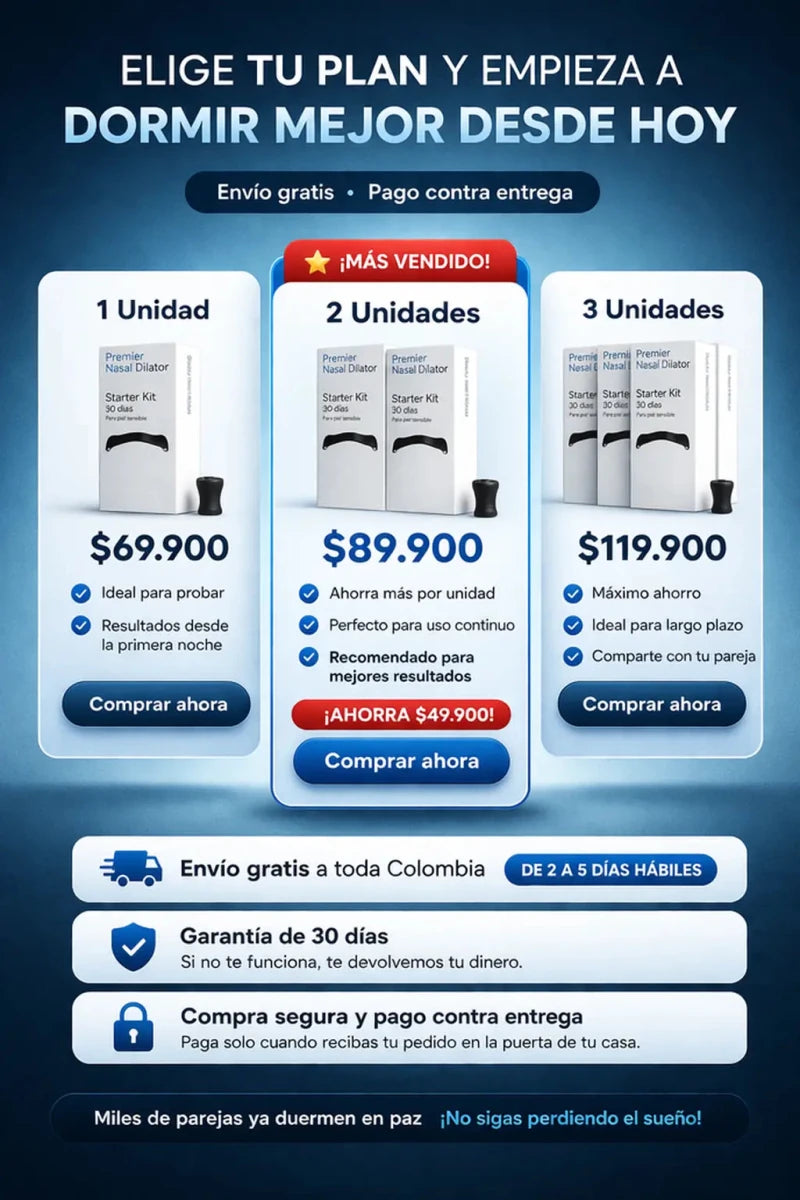 Dilatador Nasal Pro | Duerme Mejor y Reduce los Ronquidos